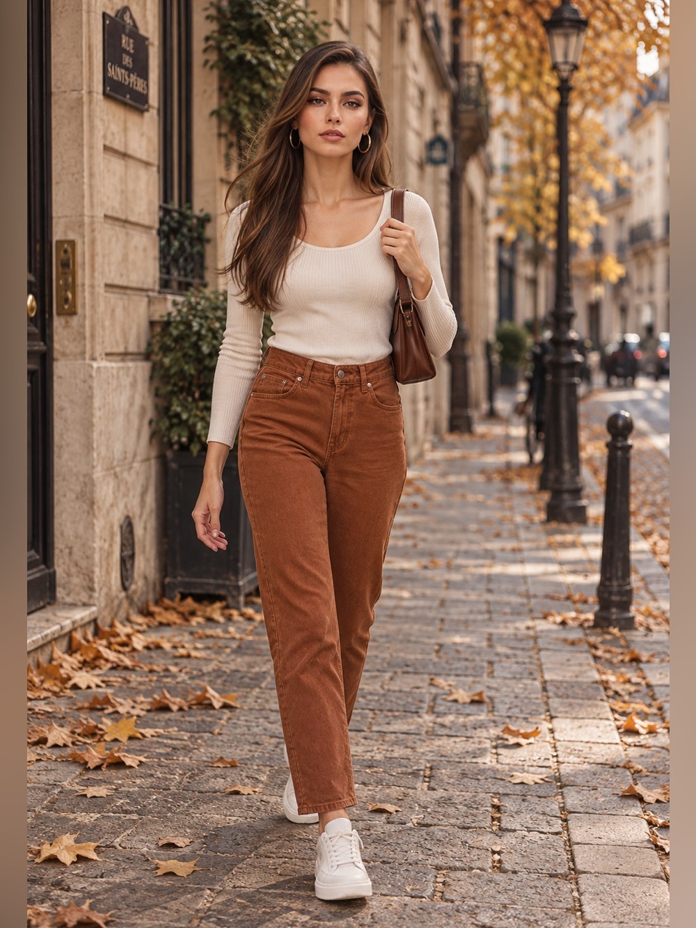 NWT$88 EVERLANE Way-High Jeans Women 28x27” Straight Earth Brown Organic Cotton